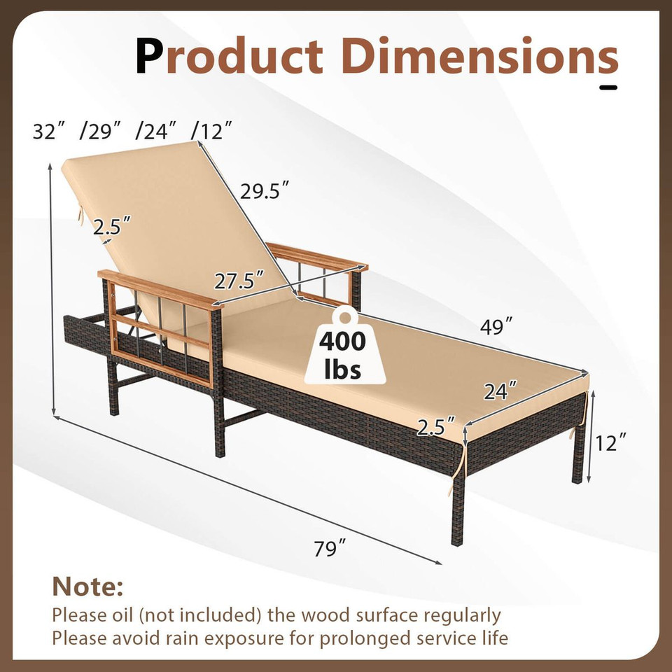 Patio Rattan Chaise Lounge (1- or 2-Pack) product image