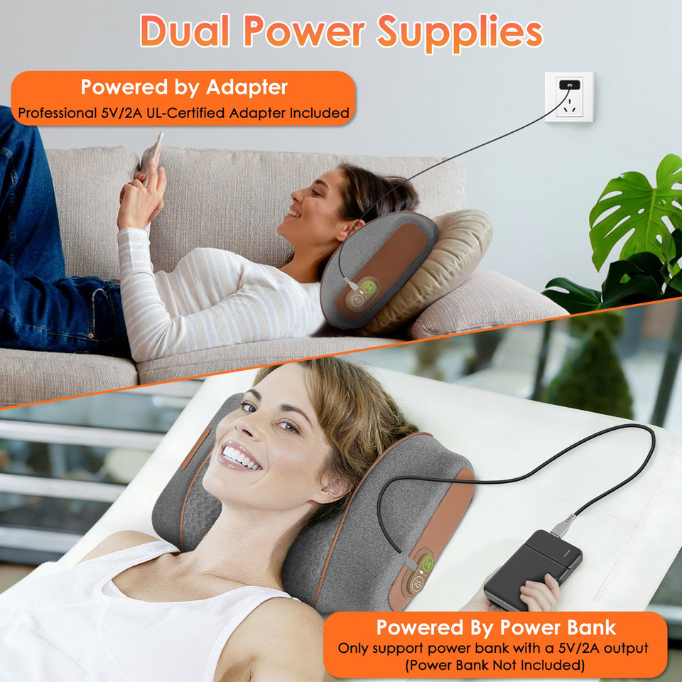 3-in-1 Heated Neck Massage Pillow with Eye Mask product image