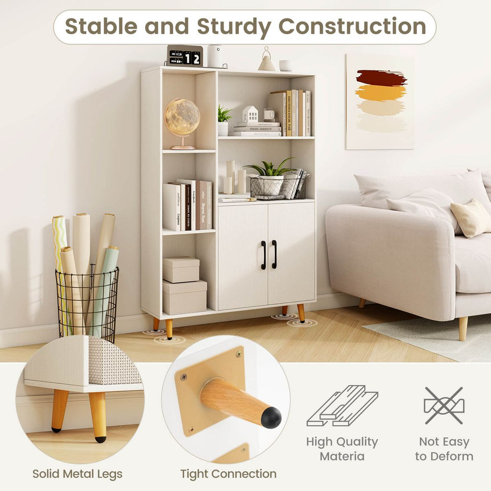 Free-Standing Storage Cabinet with Open Shelves product image
