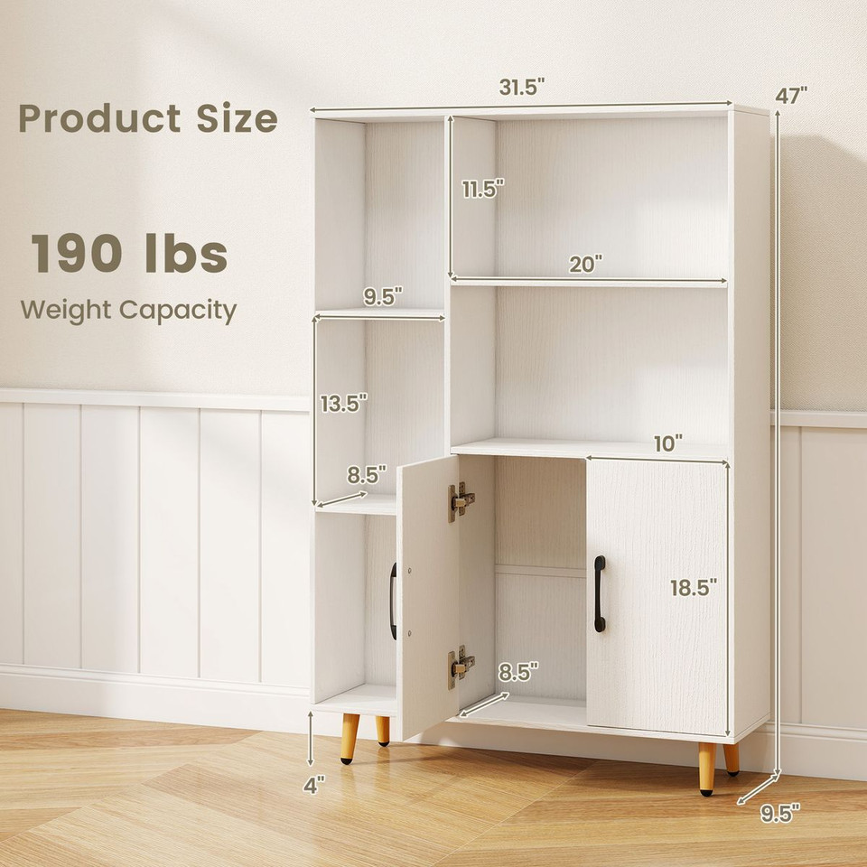 Free-Standing Storage Cabinet with Open Shelves product image