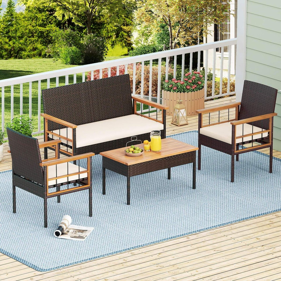 8-Piece Wicker Furniture Set with Coffee Table product image