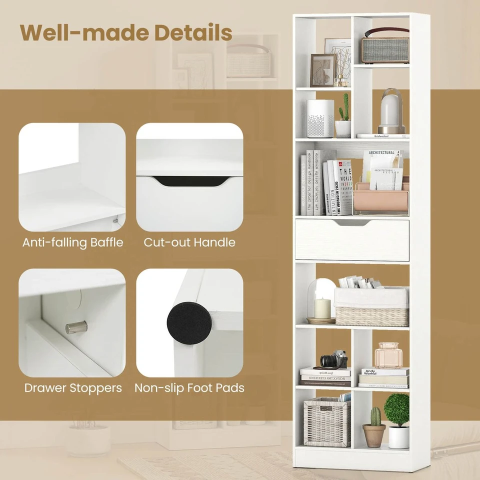 71” Bookcase with Cubes and Pull-Out Drawer product image
