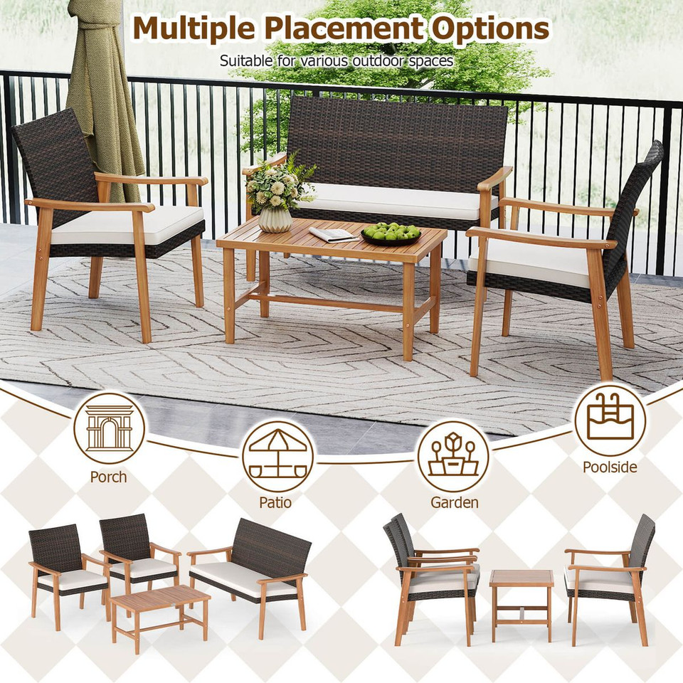 4-Piece Patio Furniture Set with Coffee Table  product image