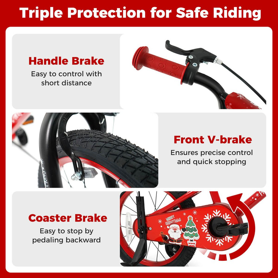 Kids Bicycle with Training Wheels and Adjustable Seat product image
