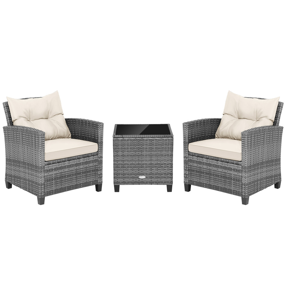 Patio Rattan Furniture Bistro Set (3 Pieces) product image