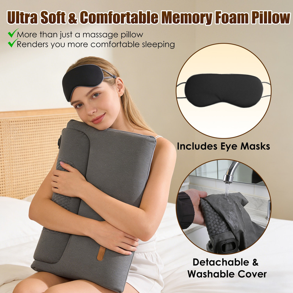 Heated Neck Massager Pillow and Eye Mask product image