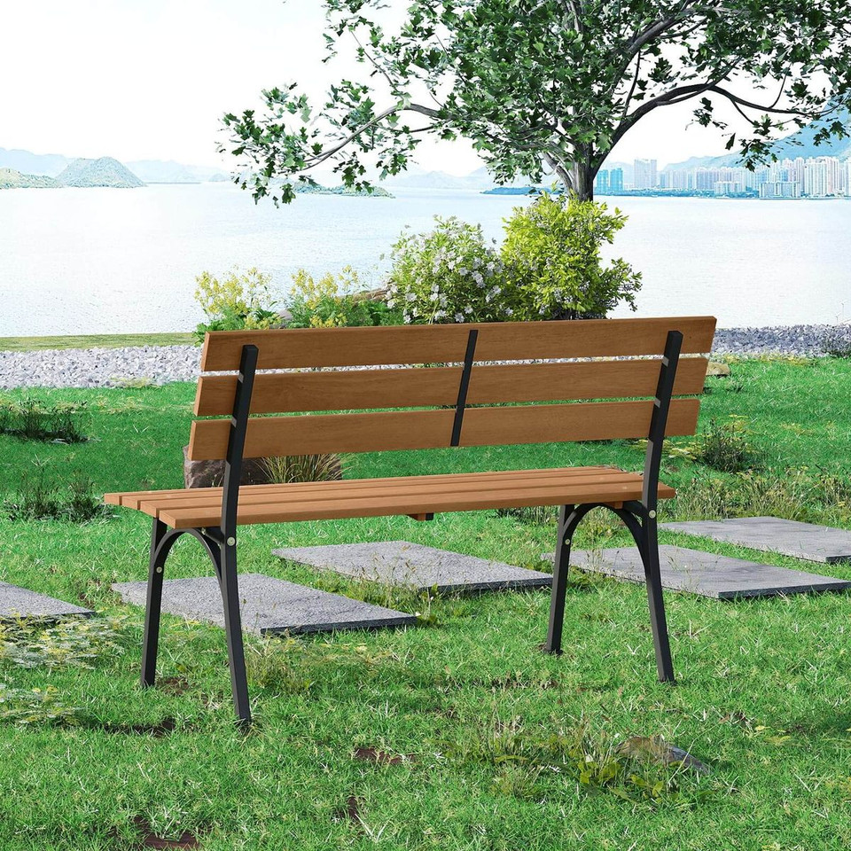 Acacia  Wood Patio Loveseat with Slatted Seat product image