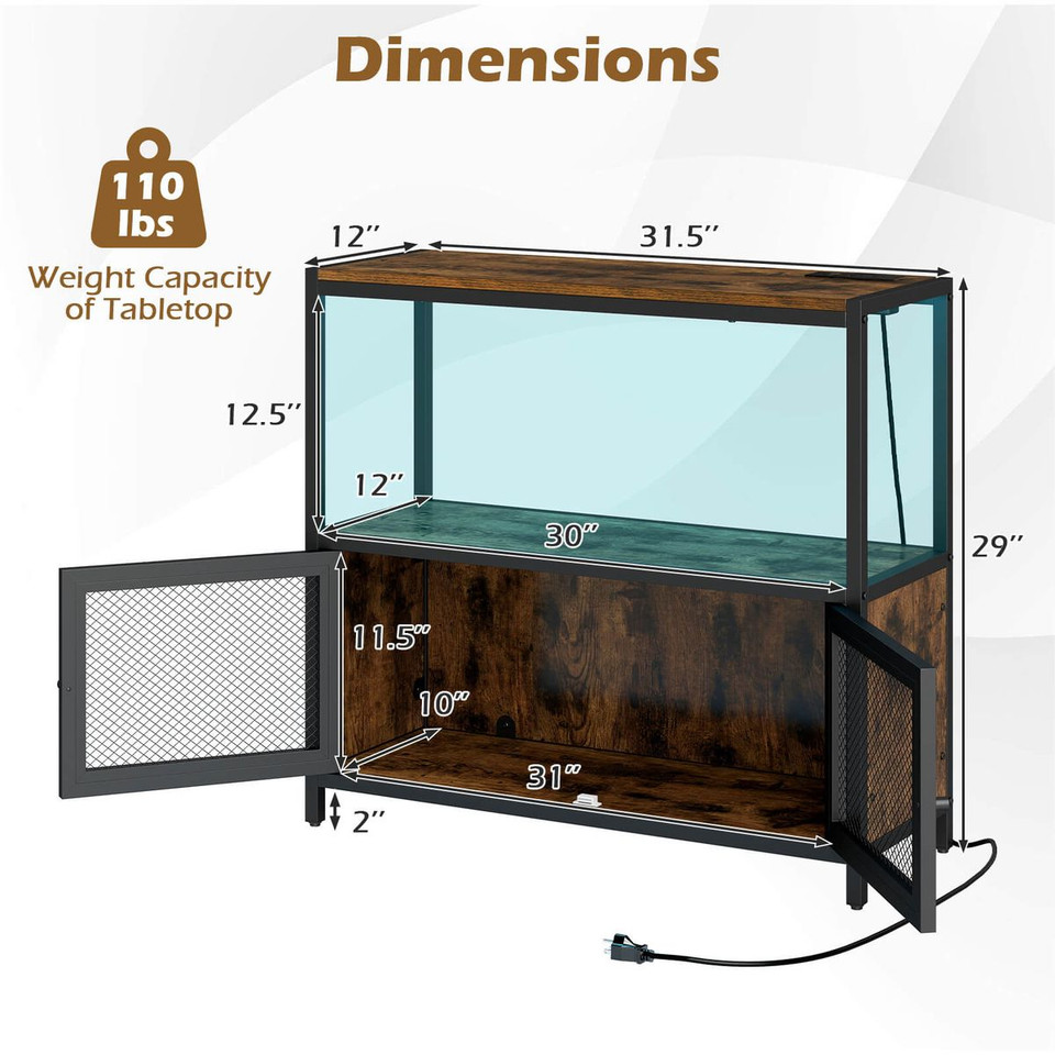 Storage Cabinet with Customizable LED Lighting and Power Strip product image