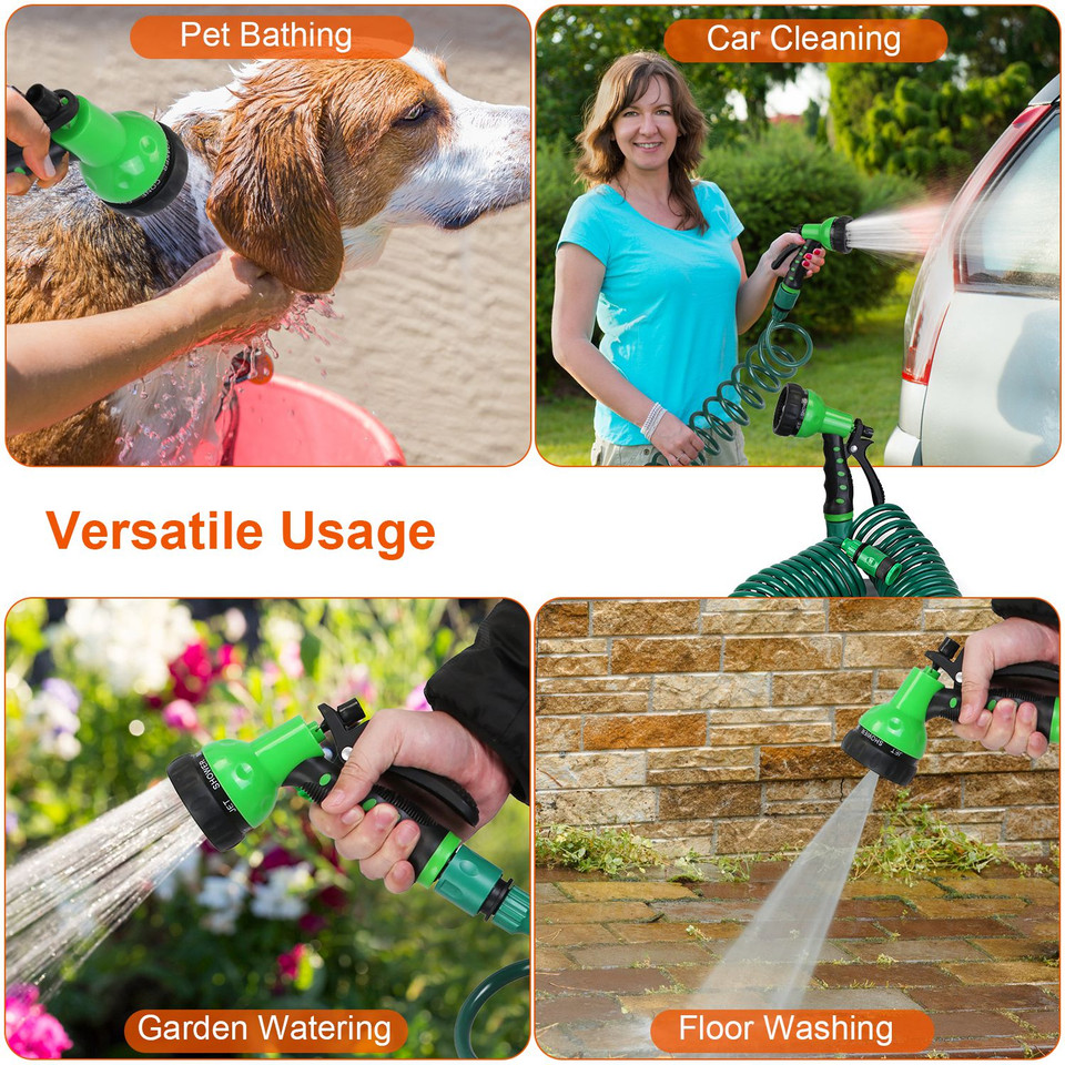 EVA Self-Coiling Garden Hose with Sprayer product image