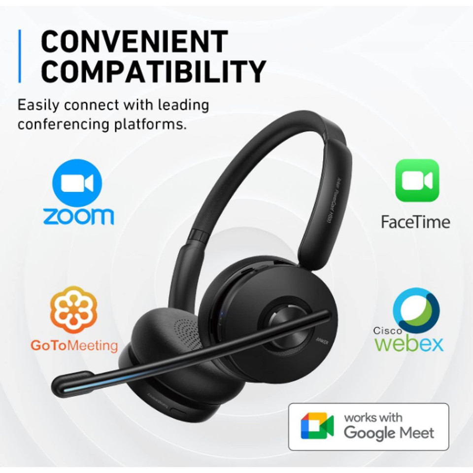 Anker PowerConf H500 - Bluetooth Dual-Ear Headset with Microphone product image