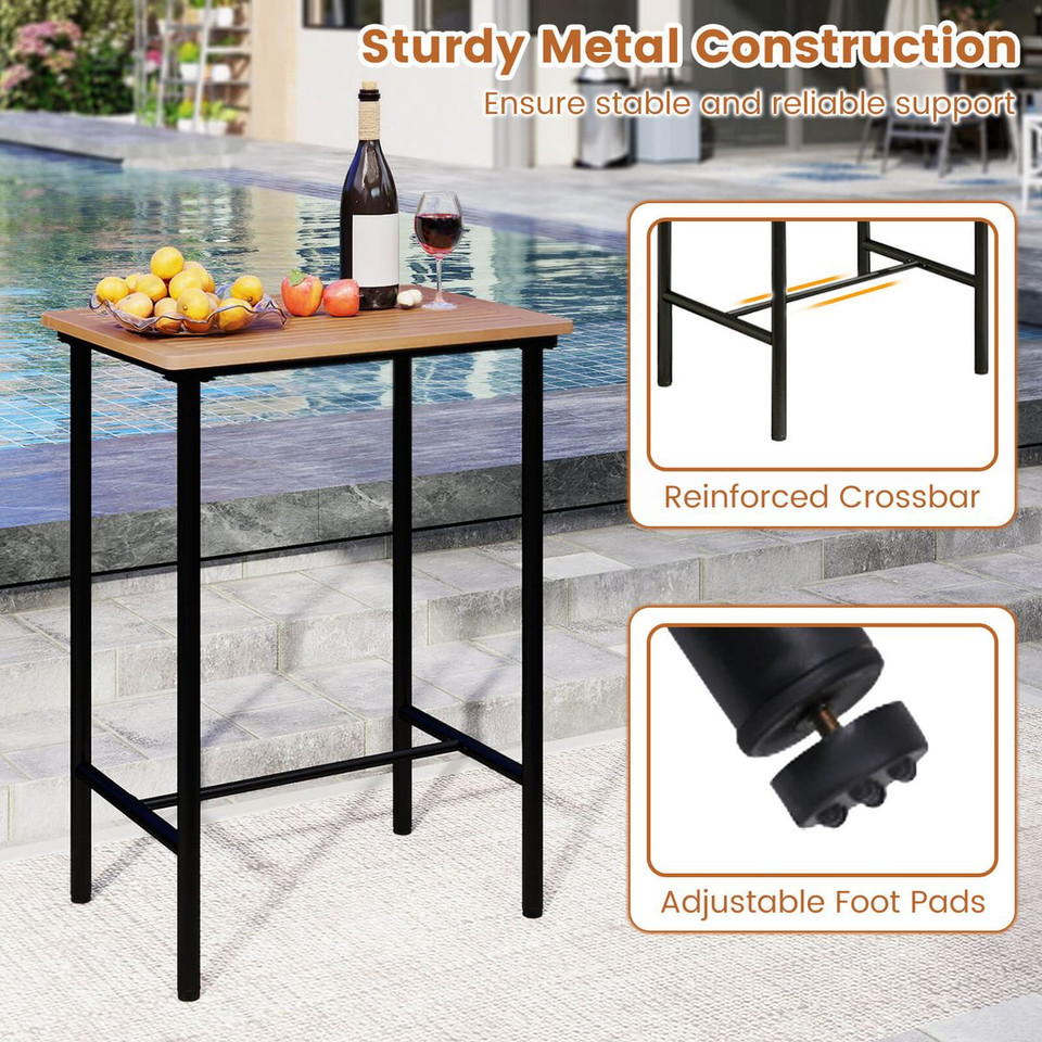 3-Piece Acacia Wood Patio Bar Set product image