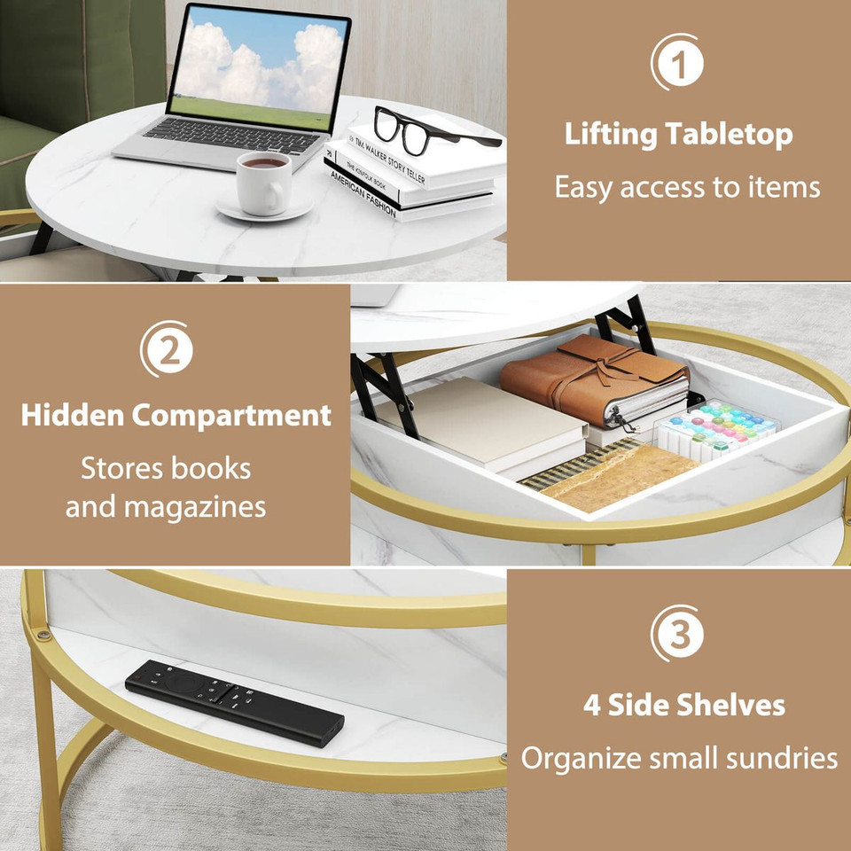 31.5” Lift Top Coffee Table with Hidden Storage product image