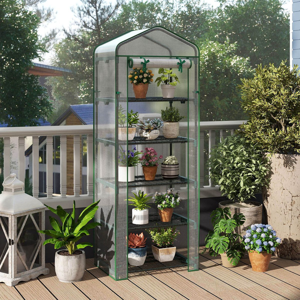 Portable Mini Greenhouse with Roll-up Door product image