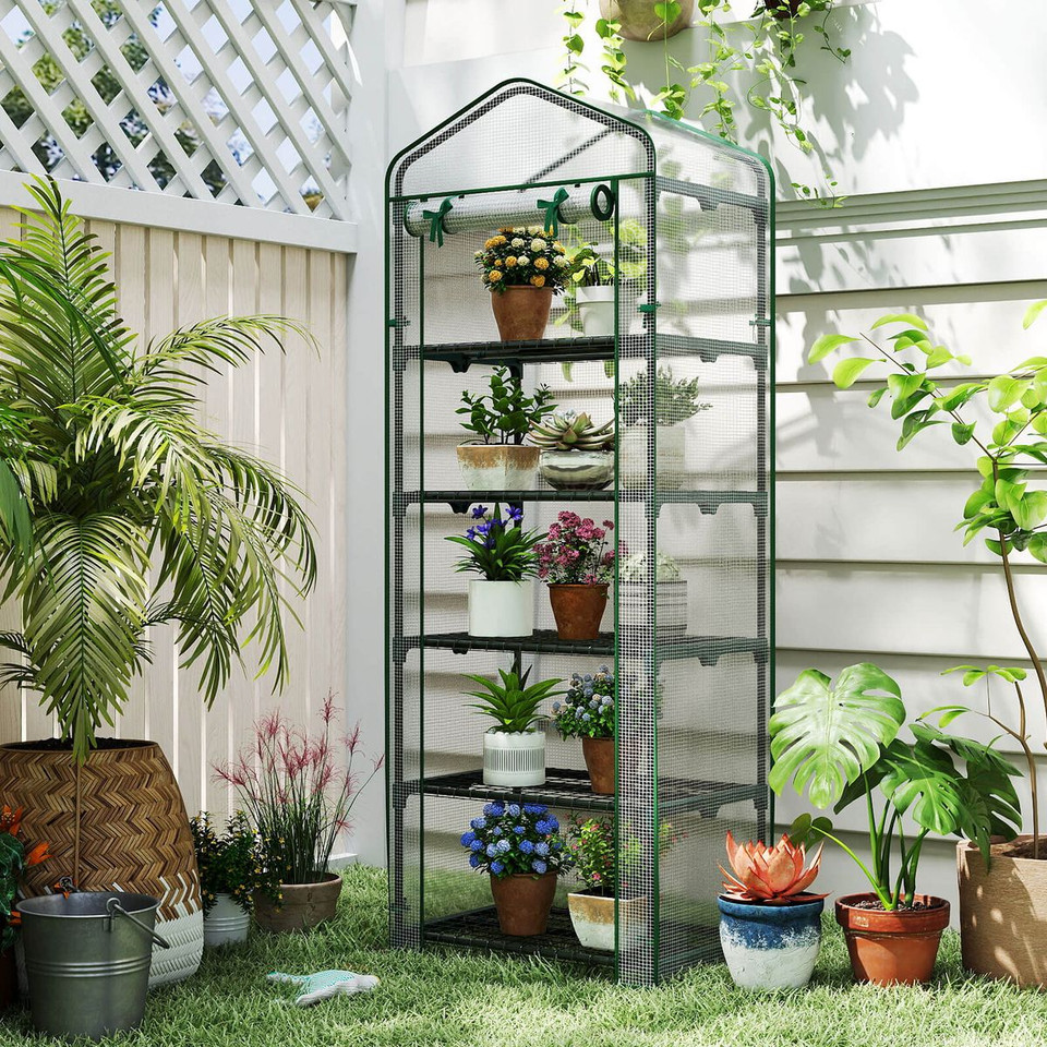 Portable Mini Greenhouse with Roll-up Door product image