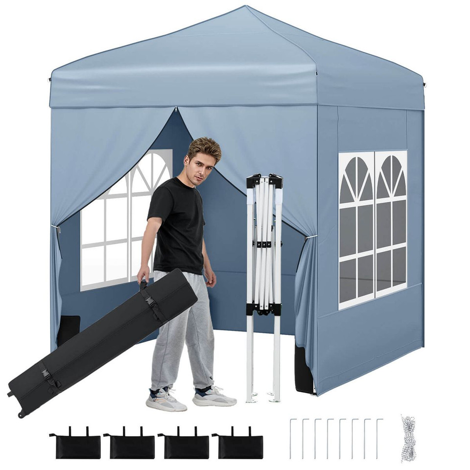 Pop-Up Canopy Tent with 4 Sidewalls and Wheeled Storage Bag product image