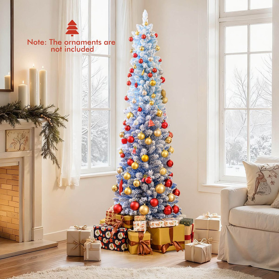 Snow-Flocked Christmas Tree with Warm White LED Lights  product image