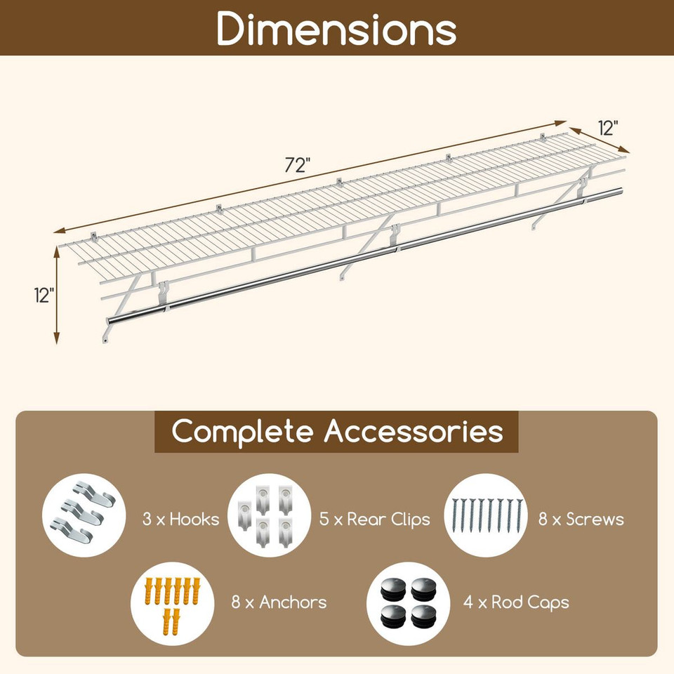 Closet Shelf with Hanging Rod product image