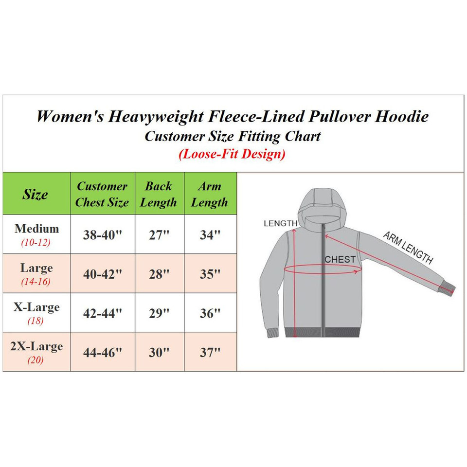 Womens Heavyweight Fleece Lined Pullover Hoodie product image