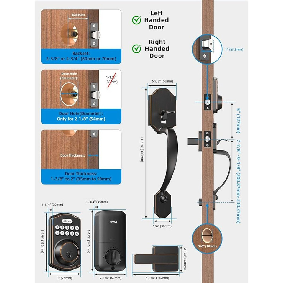 Revolo Electronic Keypad Deadbolt Keyless Entry Door Lock product image