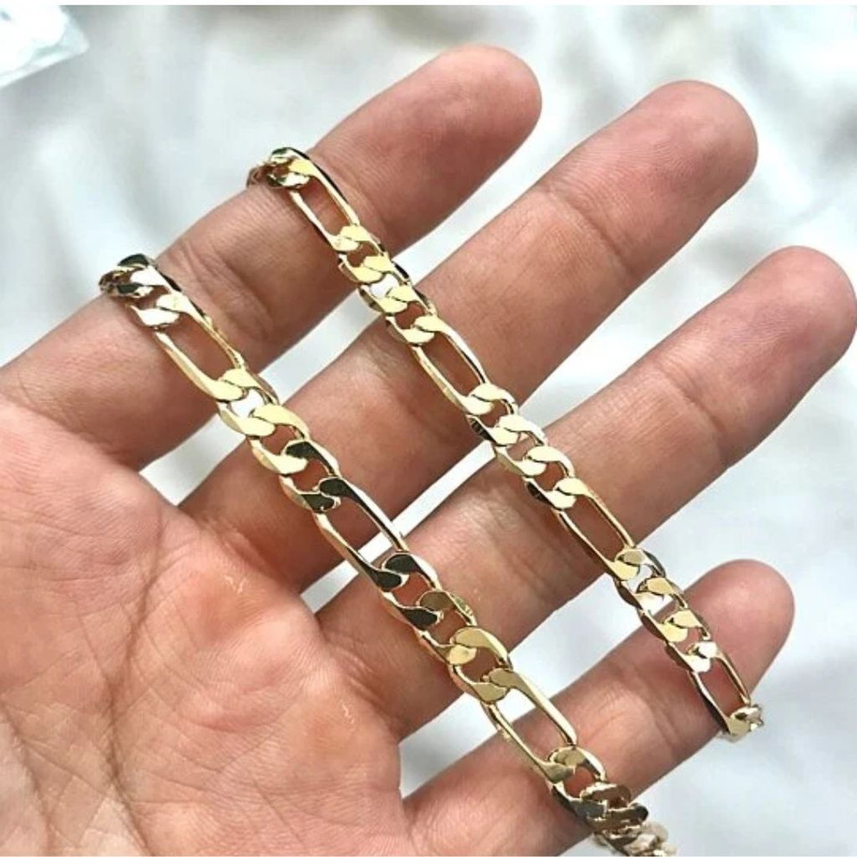 Unisex 14K Gold-Plated High Polish Figaro Bracelet product image