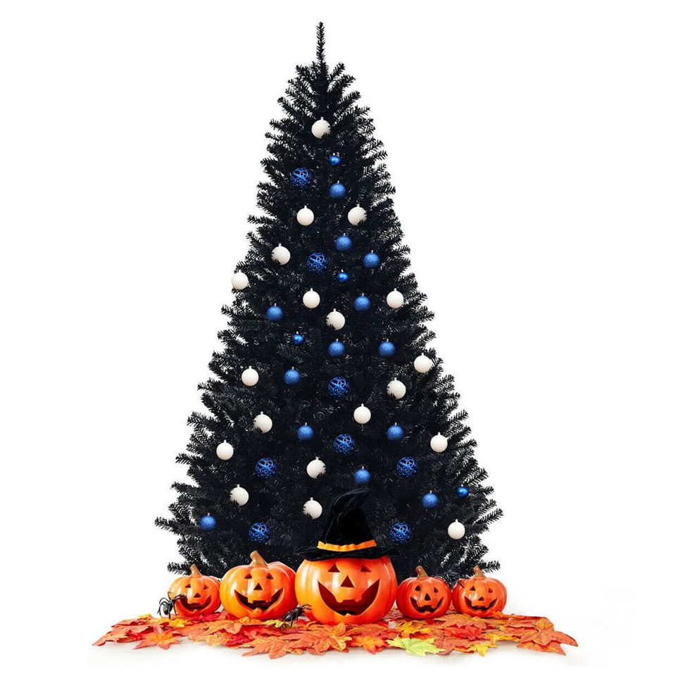 6- or 7.5-Foot Black Artificial Hinged Halloween Tree product image