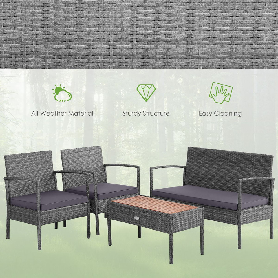 Cushioned Patio Rattan Furniture (8 Piece Set) product image