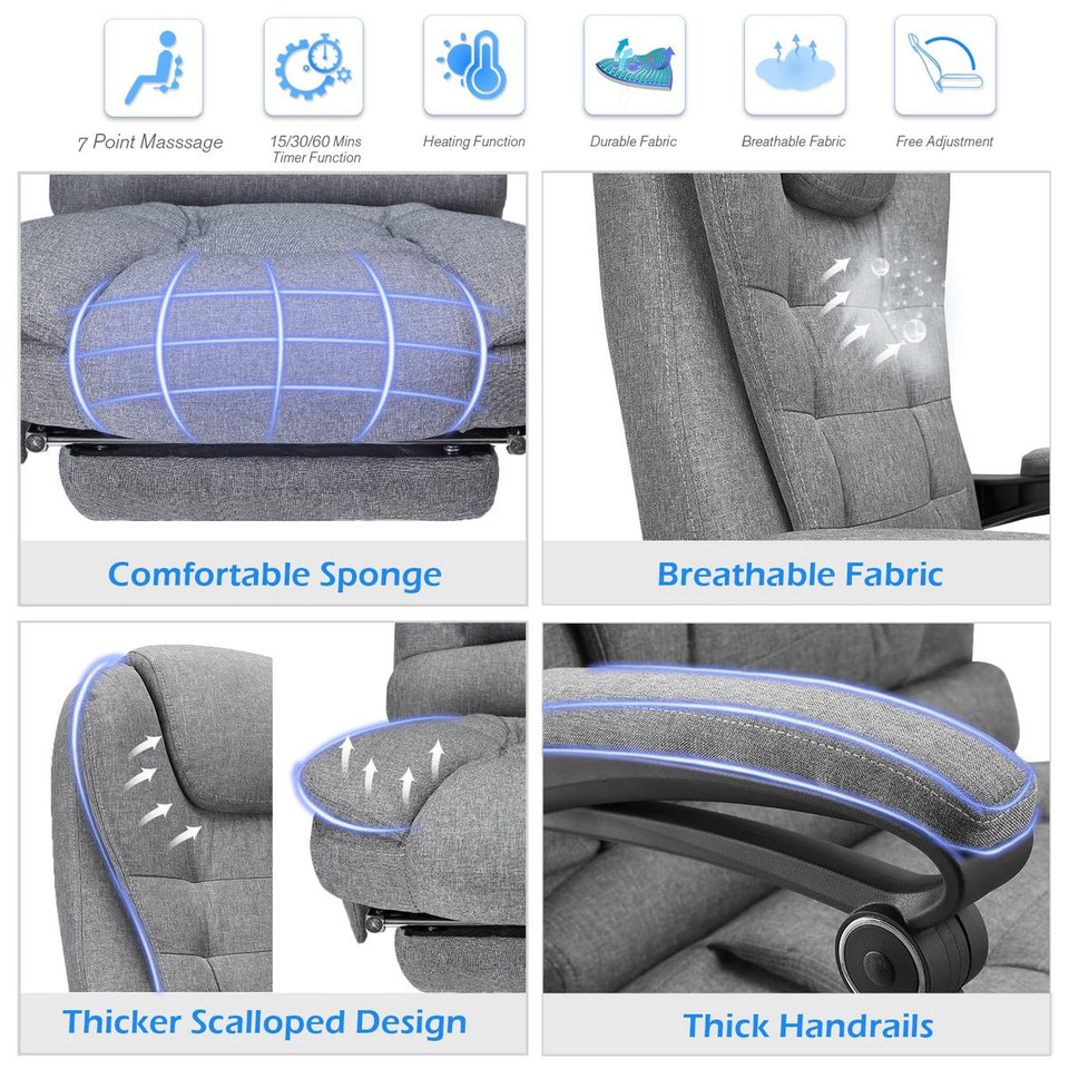Ergonomic Reclining Office Chair with Optional Footrest product image