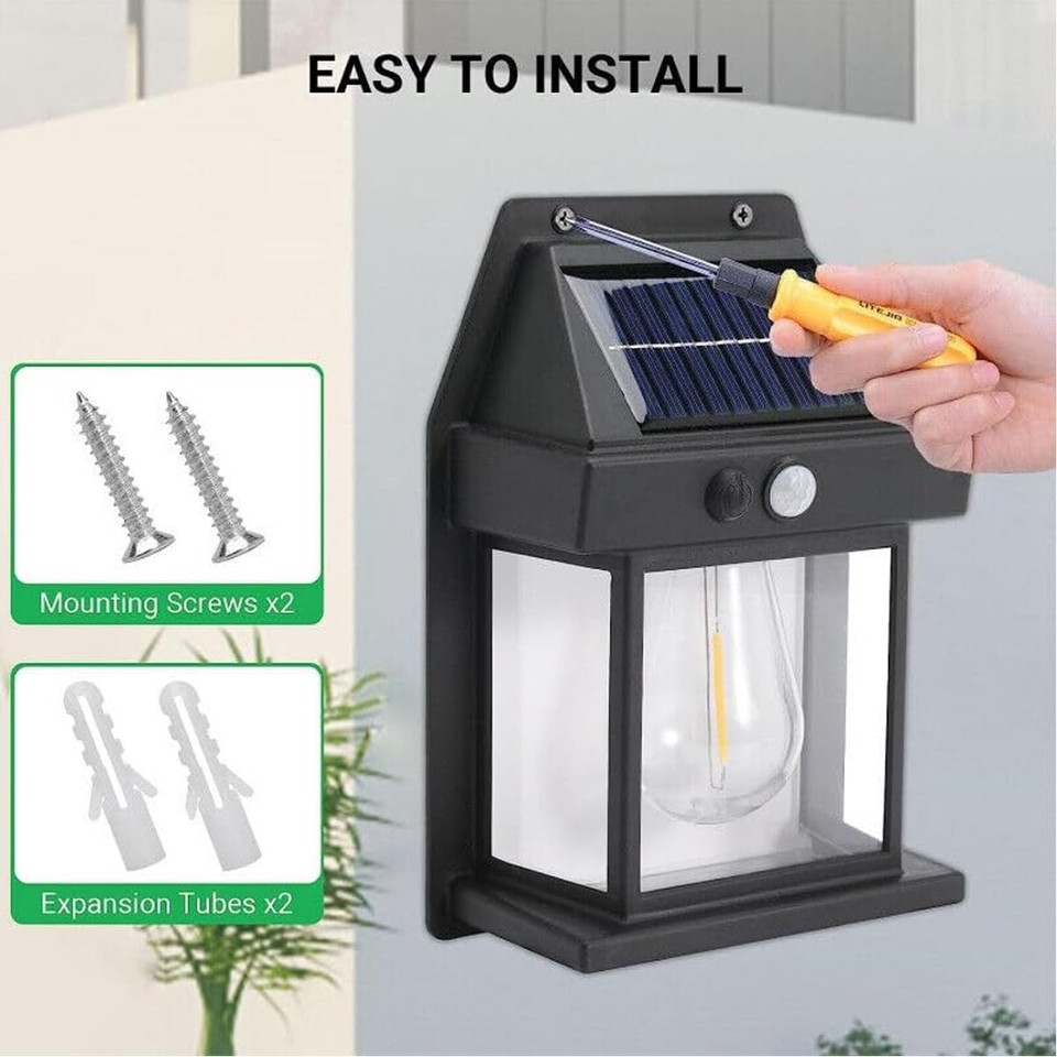 Solar Retro Wall Sconce (1 or 2-Pack) product image
