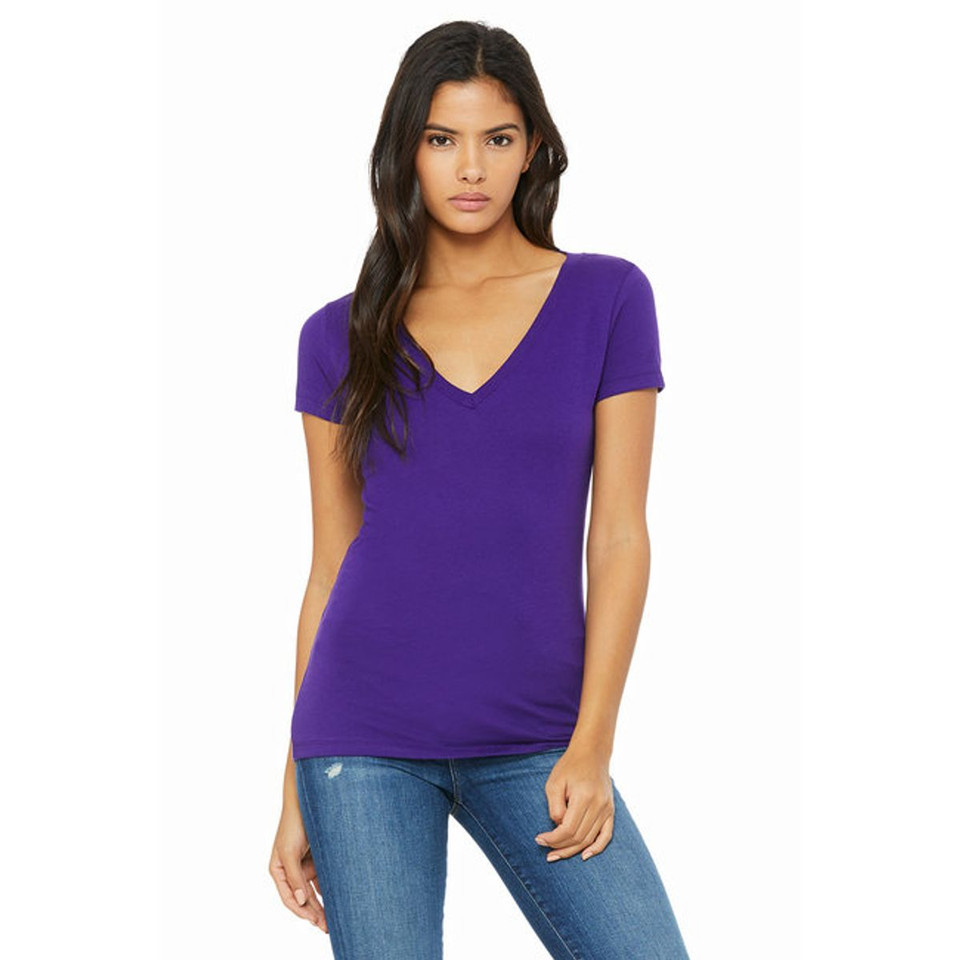 Bella Ladies' Short-Sleeve Deep V-Neck T-Shirt (Small) product image