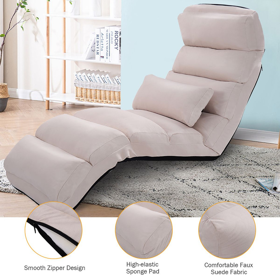 Folding Floor Chair with 5-Position Backrest product image