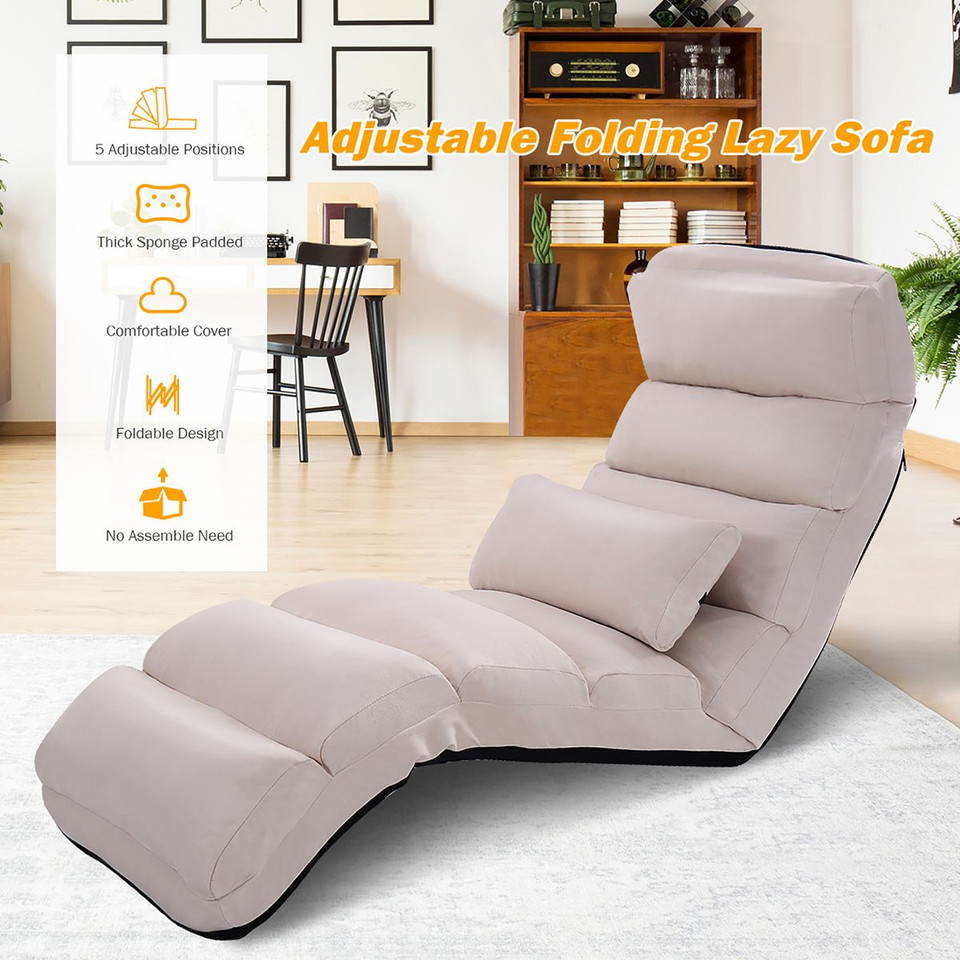 Folding Floor Chair with 5-Position Backrest product image