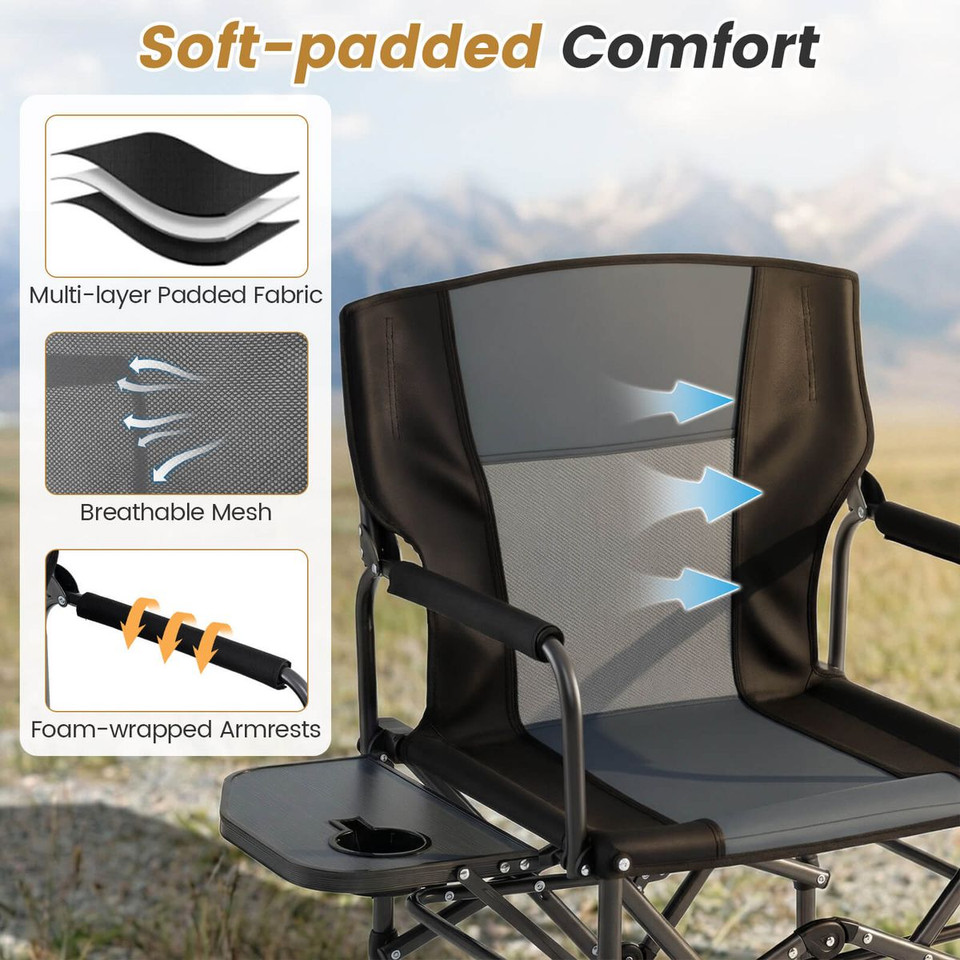 Folding Camping Chair with Side Table & Cup Holder (1-2 Pack) product image