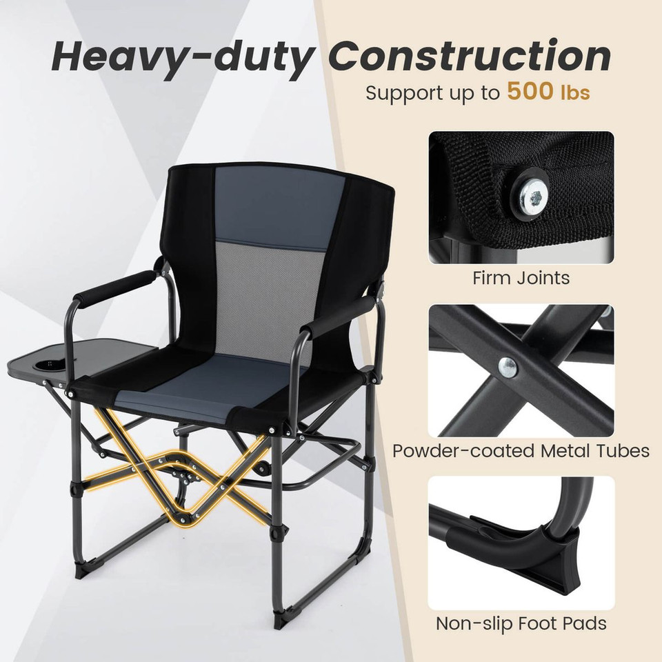 Folding Camping Chair with Side Table & Cup Holder (1-2 Pack) product image