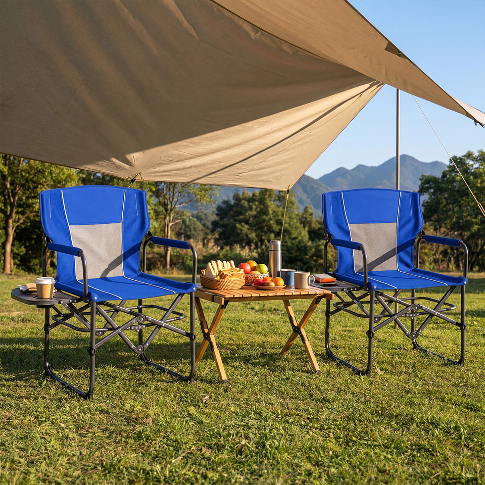 Folding Camping Chair with Side Table & Cup Holder (1-2 Pack) product image