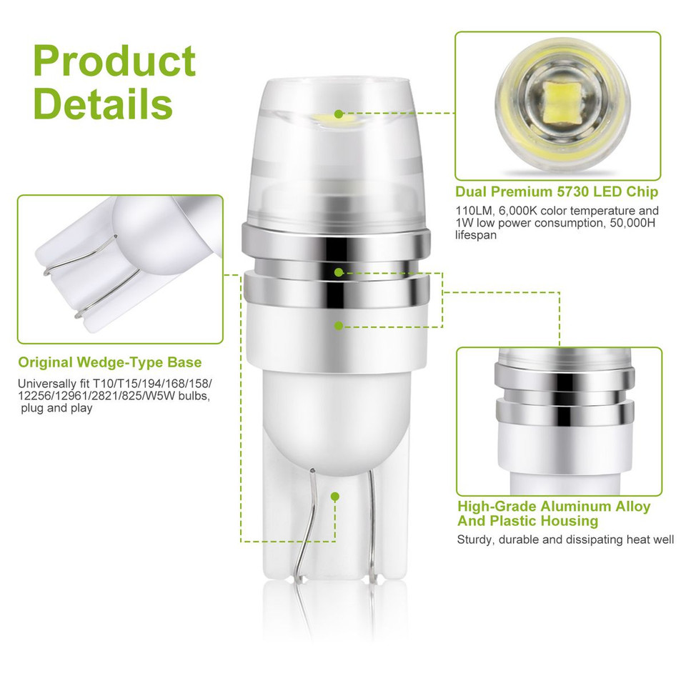 T10 194 LED Vehicle Interior Light Bulb (10-Pack) product image