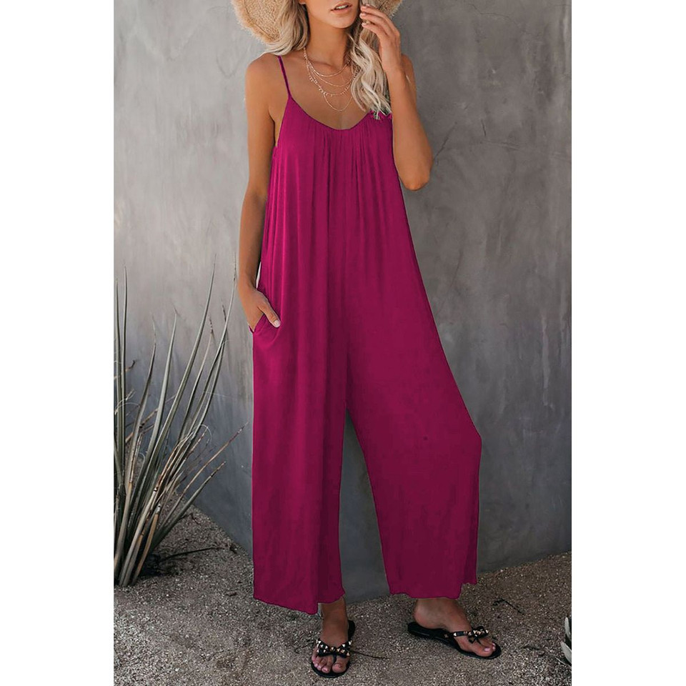 Loose Wide-Leg Romper with Pockets product image