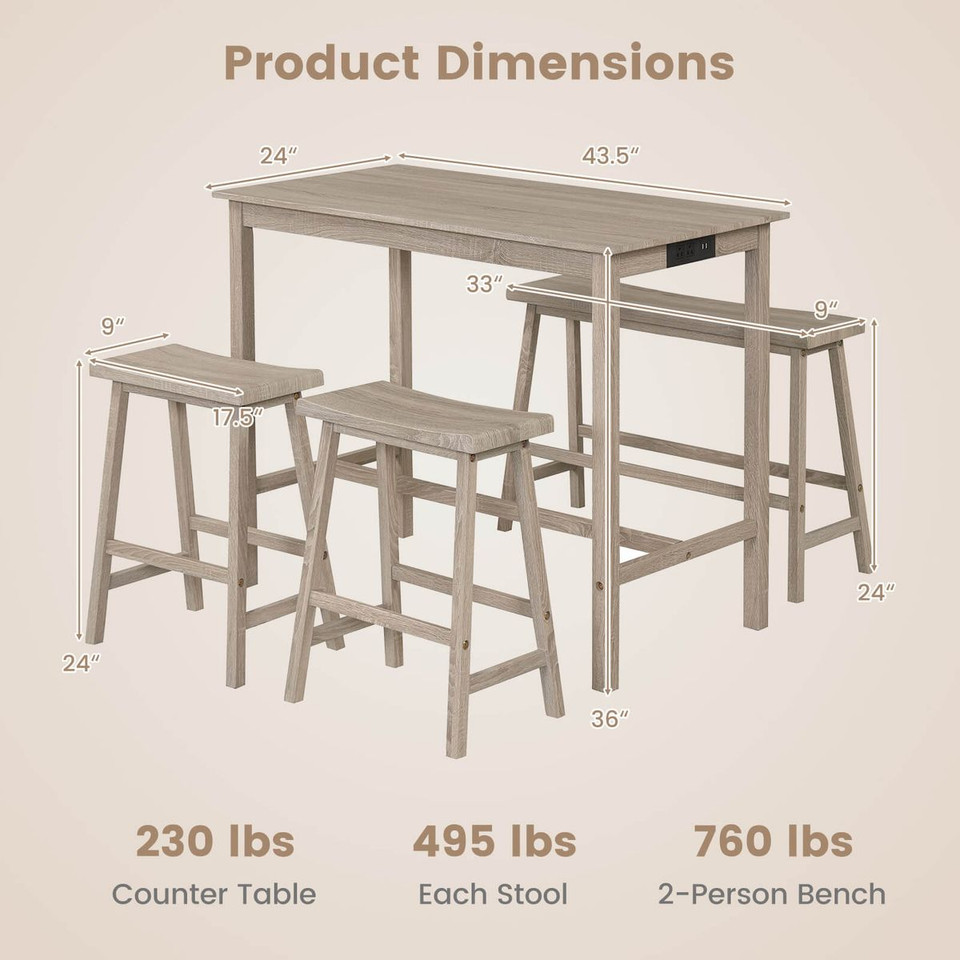 4-Piece Counter Height Dining Table Set  product image