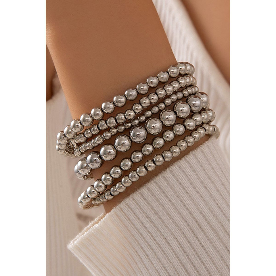 Silver Multi Layered Beaded Bracelet product image