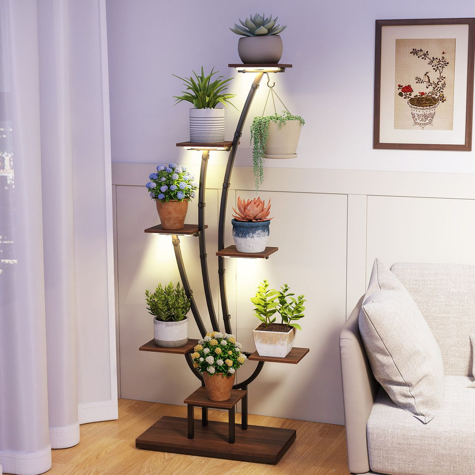 8-Tier Corner Metal Plant Shelves (1 or 2-Pack) product image