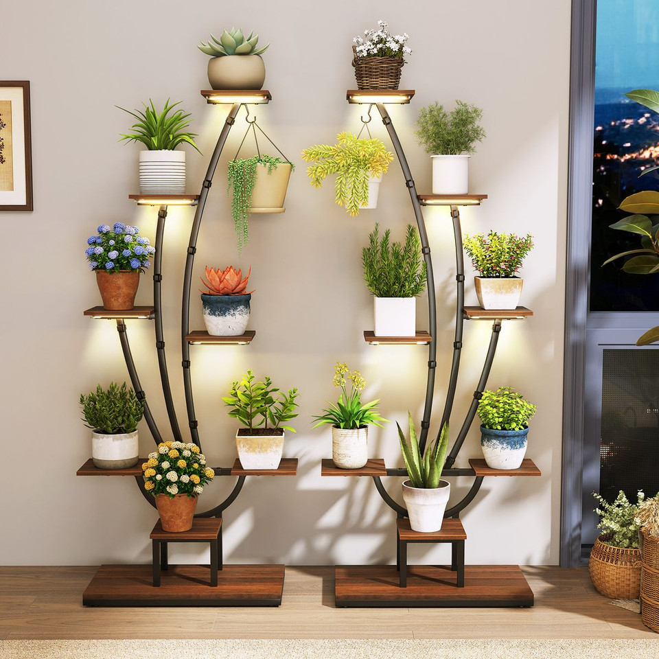 8-Tier Corner Metal Plant Shelves (1 or 2-Pack) product image