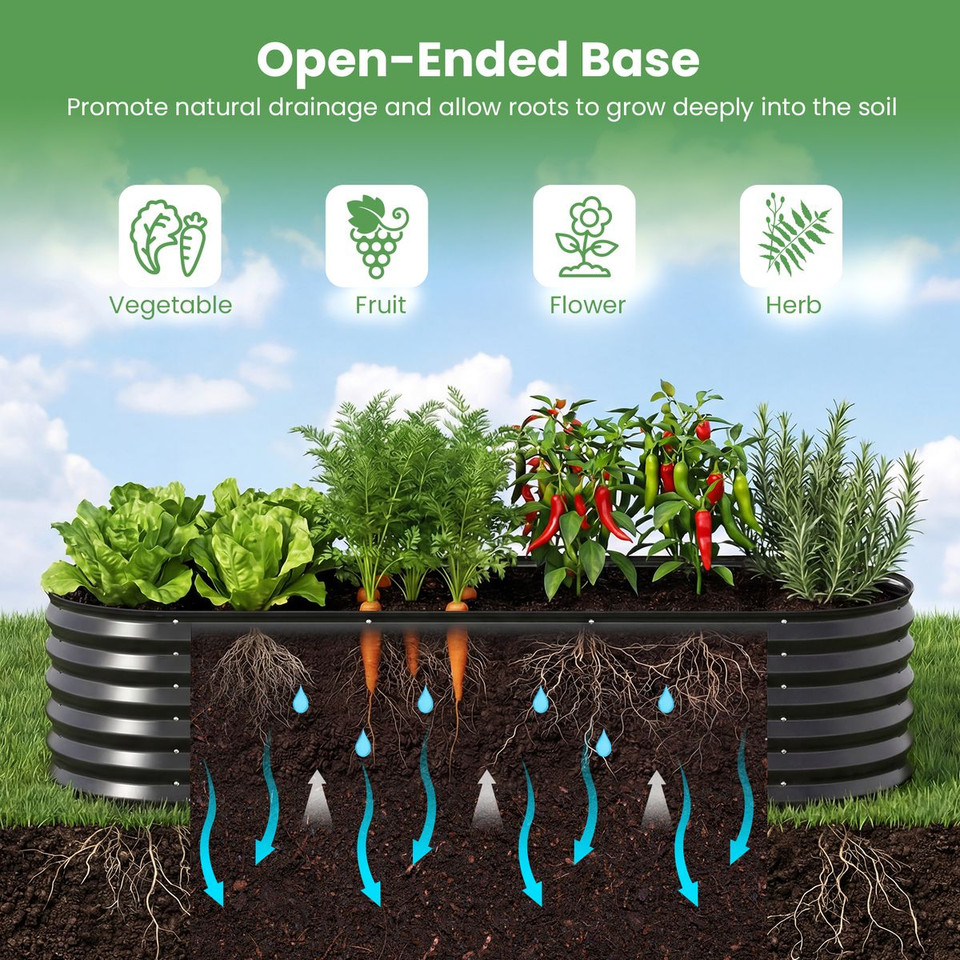 Galvanized Steel Raised Garden Bed with Greenhouse Cover product image