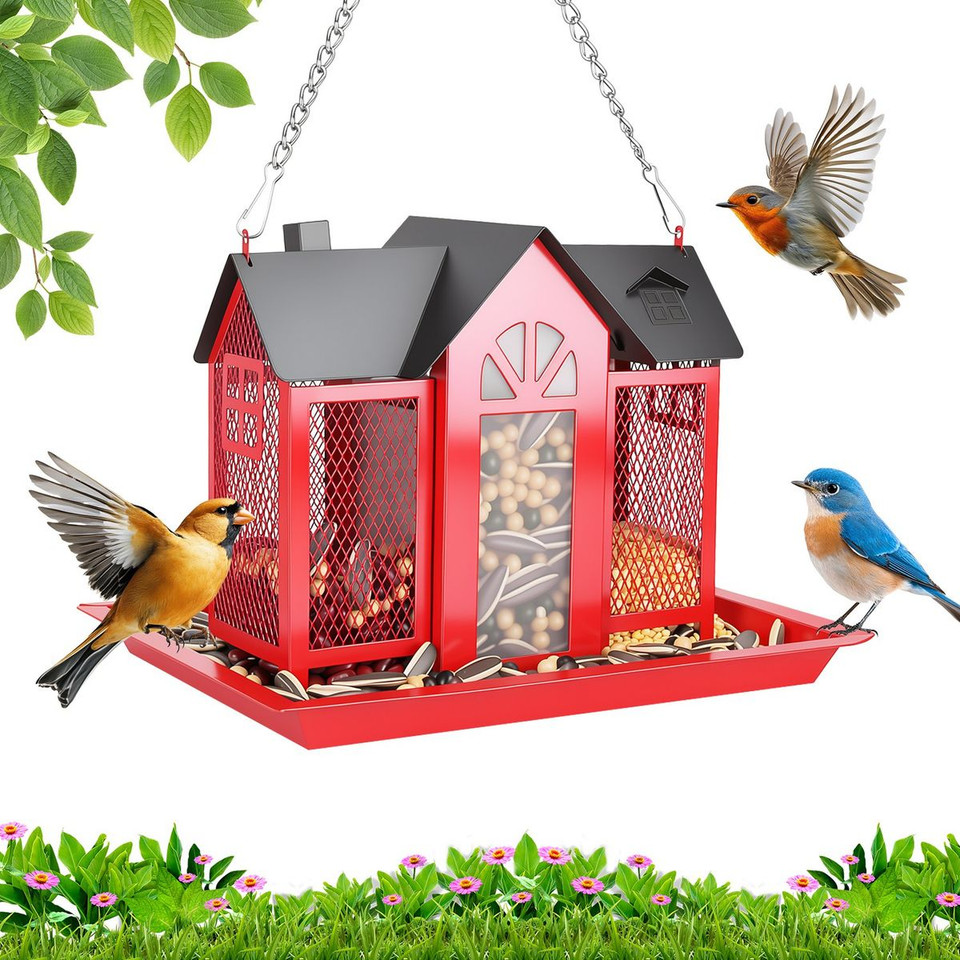 Metal Hanging Barn Bird Feeder House  product image