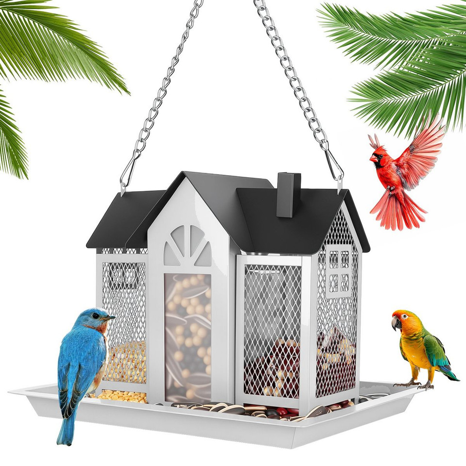 Metal Hanging Barn Bird Feeder House  product image