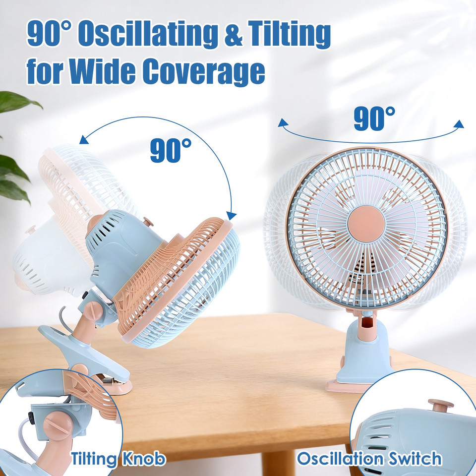 2 Speed Oscillating Clip-On Fan  product image