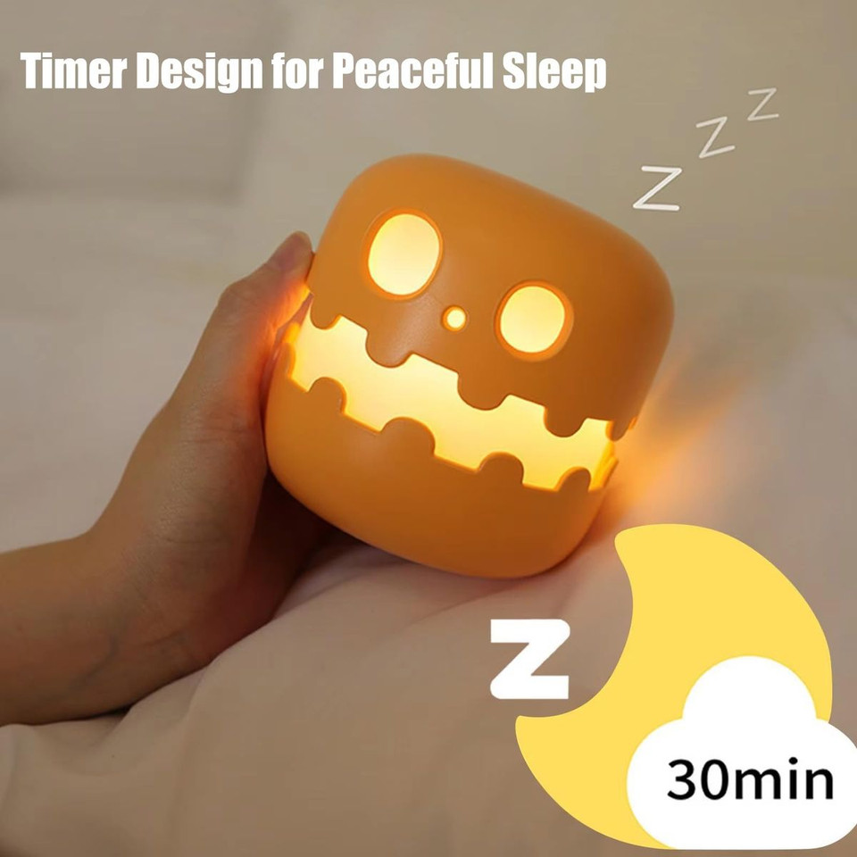 Halloween Pumpkin Night Light, New Jack-O-Lantern Night Light With Press Switch,Cute Creative Pumpkin Lamp For Table Desk Bedroom Decor Gift product image