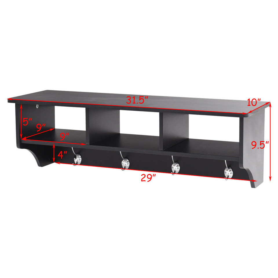 Wall-Mounted Wooden Hanging Coat Rack Organizer product image