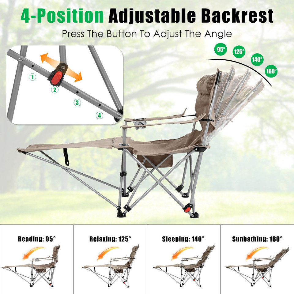 Reclining Camping Chair with Footrest product image