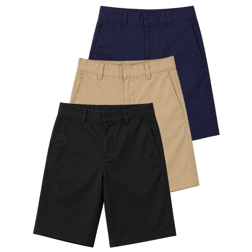 Boys' Stretch Slim Fit School Uniform Twill Shorts (3-Pack) product image