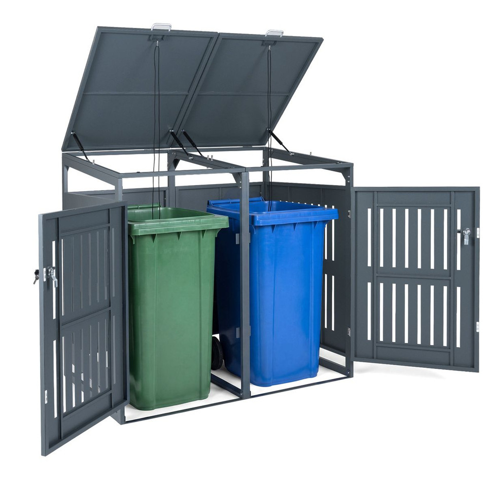 Outdoor Trash Can Storage Shed for 2 or 3 Bins product image