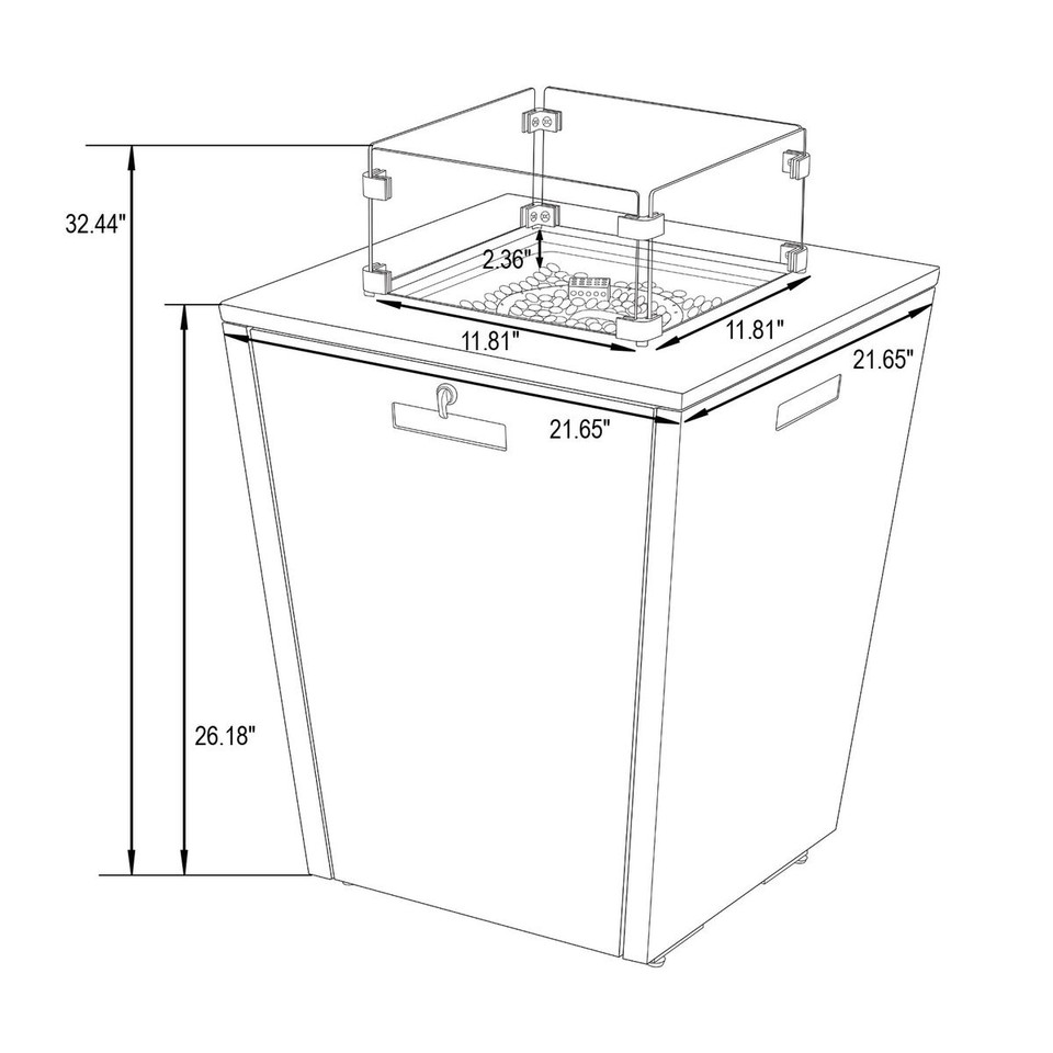 37,000 BTU Propane Steel Fire Pit Table with Wind Guard product image